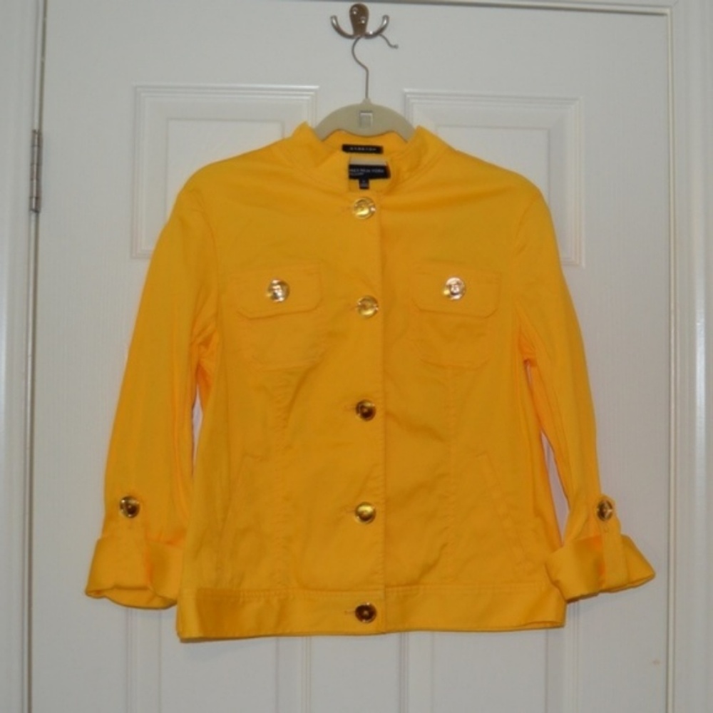 Bright Yellow Jones New York Raincoat Jacket
